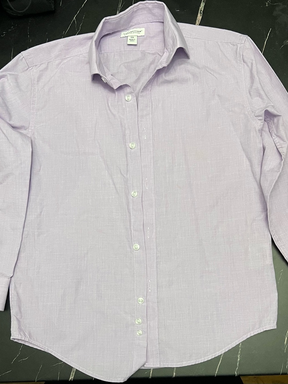 Stafford Men's Light Lavender Button-Down Shirt